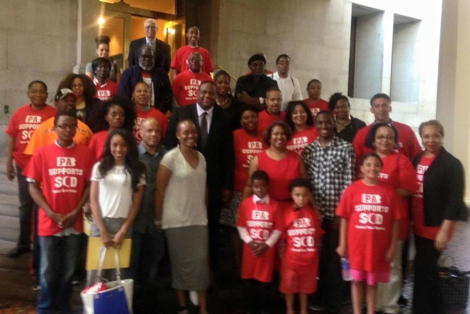 STATEWIDE SUPPORT--Public officials and supporters from all over Pennsylvania gathered with the Children's Sickle Cell Foundation Inc. in Harrisburg, at the State Capitol, for Pennsylvania Sickle Cell Advocacy Day on June 16. (Photo courtesy of state Rep. Ed Gainey)