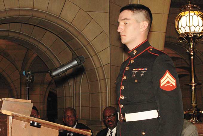 TIME TO REMEMBER—A moment was given to pause, reflect and remember the people who died, or were injured, while serving.