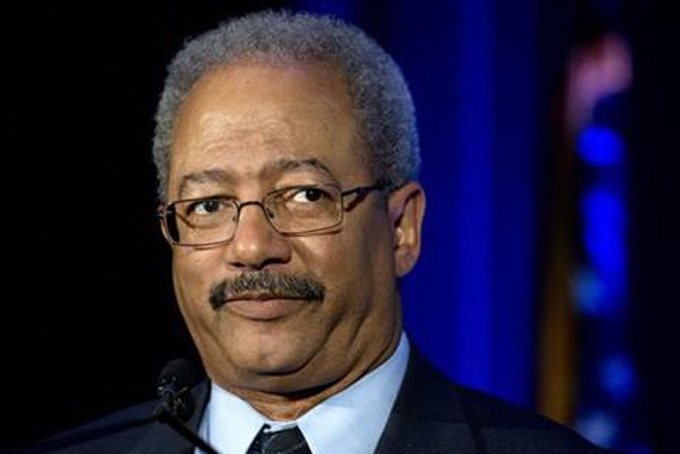 In this May 7, 2015 photo, Rep. Chaka Fattah, D-Pa., speaks during a My Brother's Keeper town hall at the School of the Future in Philadelphia. Fattah, an 11-term Democrat from Philadelphia, was indicted Wednesday, July 29, 2015, on charges that he misappropriated hundreds of thousands of dollars of federal, charitable and campaign funds. (AP Photo/Matt Rourke)