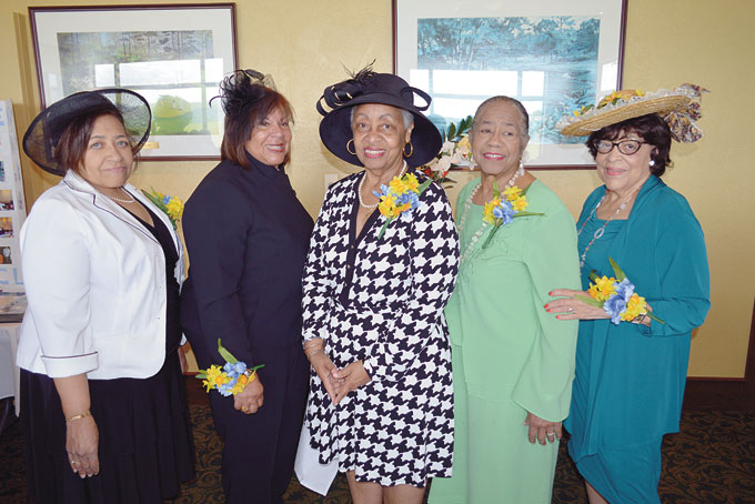 STOOP N’ BEND OFFICERS—Clarrisa Holland, vice president, Elnedia Barrow, treasurer, Agnes Curry, president, Margie Walker, recording secretary and Jacqueline Dorsey, financial secretary.