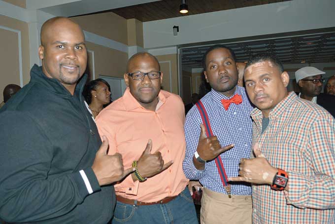 CLEVELAND COMES TO THE BURGH—Sean Gibson with Cleveland Alphas, Clyde Christian, Eric Williams and Brian Tompkins.