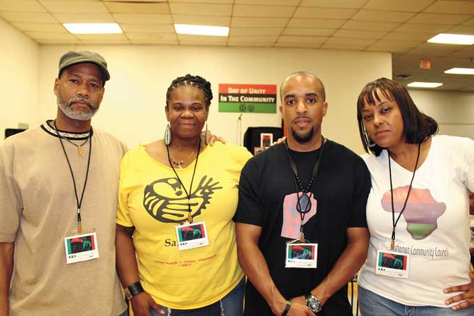 ORGANIZERS—From left: Steve Tipton, Nazura Asa Eyeduru, Gerald Ferguson and Jeanine Ferguson. (Photos by J.L. Martello) 