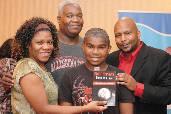 FAMILY SUPPORT—C. Nathaniel Brown with family. 