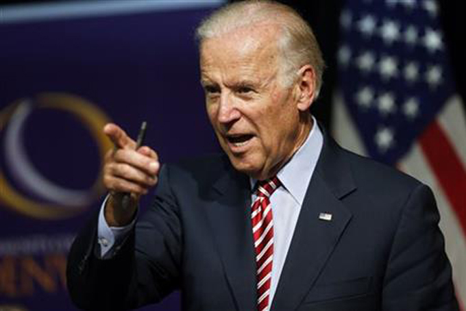 In this July 21, 2015, file photo, Vice President Joe Biden speaks during a roundtable discussion at the Advanced Manufacturing Center at Community College of Denver. Biden's associates have resumed discussions about a 2016 presidential run after largely shelving such deliberations during his son's illness and following his death earlier this year. (AP Photo/Brennan Linsley, File)