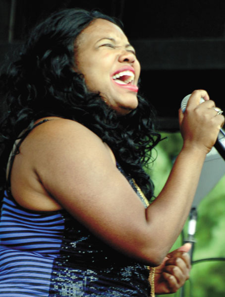 PITTSBURGH PRIDE—Pittsburgh talent showcase winner, Cherelle Union, displaying lots of soul in her weekend performance. 