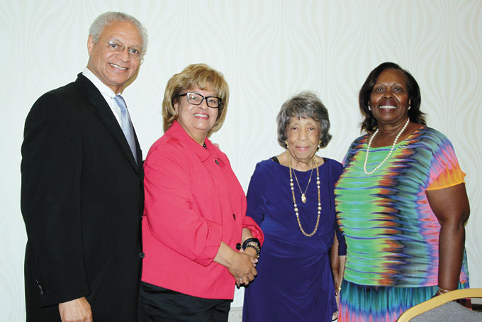 GIVING THEIR SUPPORT—From left: Edmund Effort, Elaine Effort, Alma Speed Fox and Claudette Lewis. 