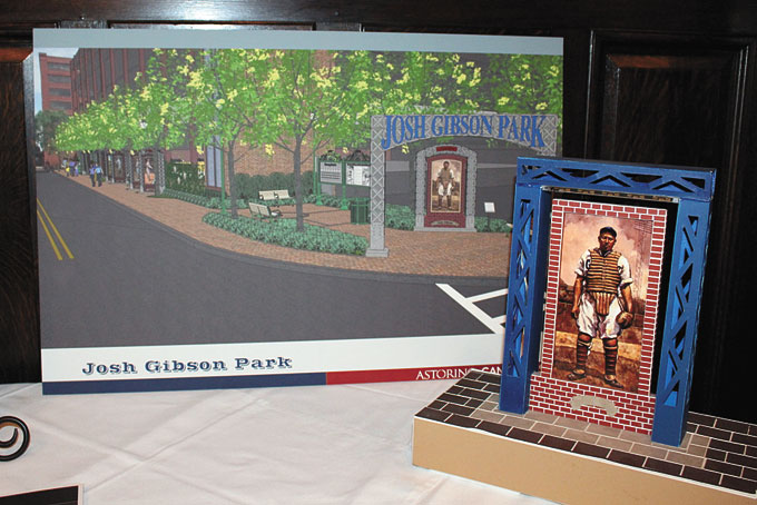 JOSH GIBSON PARK—Some of the art work showing how the Josh Gibson Park will look like. (Photos by J.L. Martello) 