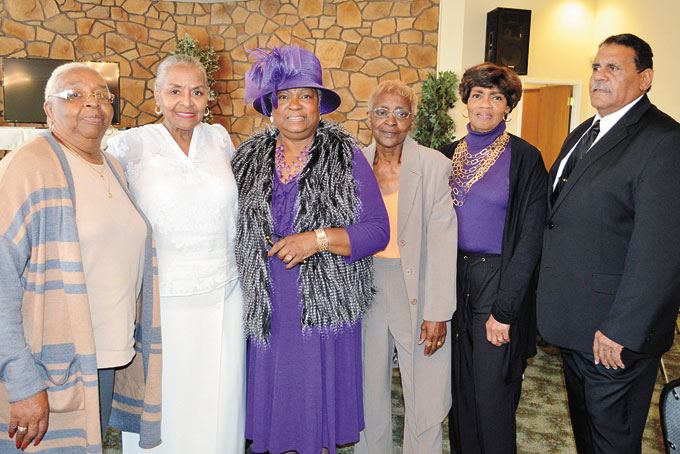 HONOREES—Dolores Fisher, Diane Bagley, Lorene Skipwith, Wanda Burwell (a member of one of the original Second Baptist families), Mamie Ford and Ellsworth Ford. 