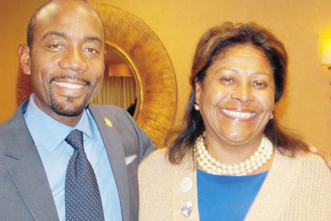 LEADING THE FIGHT—NAACP President and CEO Cornell William Brooks, PhD, with NAACP Pennsylvania Conference President Joan Duvall-Flynn, PhD. (Photo supplied) 