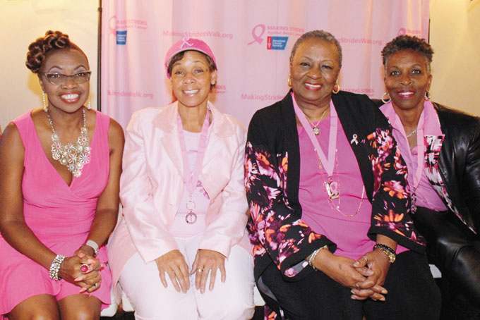 SURVIVORS—From left, Linda Robinson, North Side, 5 years; Jacquelyn Smith, Homestead 5 years; Gladys Bettis, Detroit, 6 months; and Pauletta Brown, New Kensington, 8 years. 