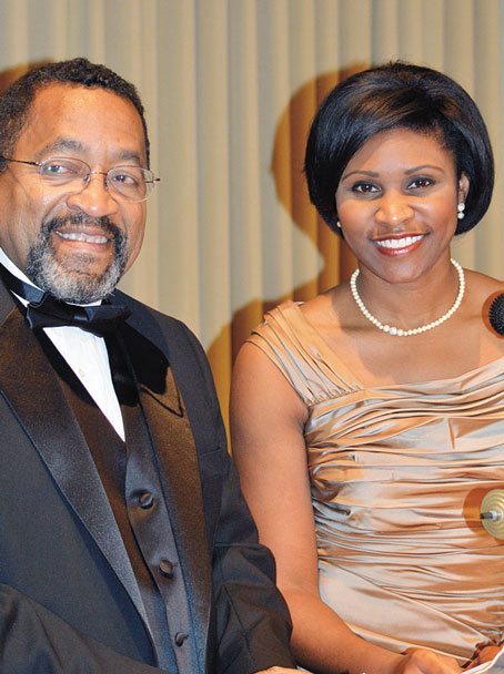 BEHIND THE MICROPHONE—Harold Hayes and Brittny McGraw