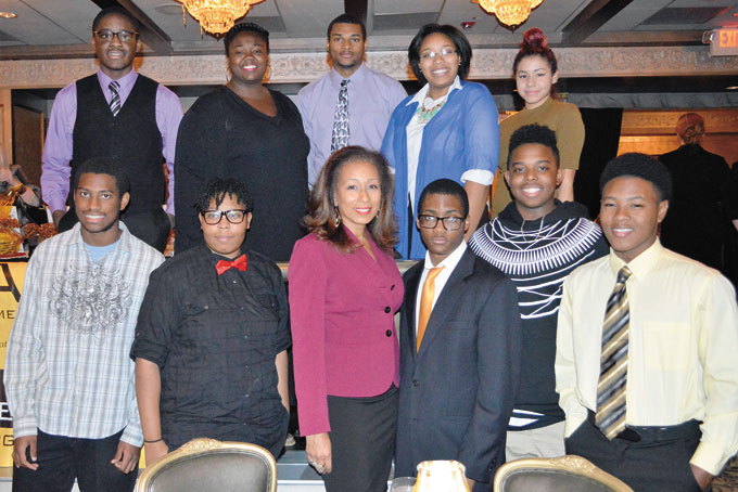 WDGA CLASS OF 2015 WITH TAMARA TUNIE—In no order: David Arnold, Teiara Hughes, Asia Cunningham, Bruce Arnold, Erick Meadows, Zion Thomas, Archie Dennis IV, Caleb Groce, Breeonia Prioleau, and Sincere Burnham.
