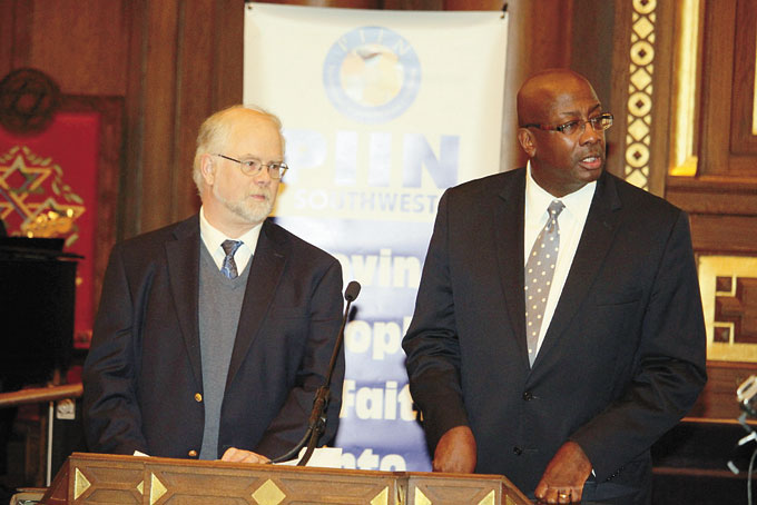 REV. RICHARD FREEMAN AND REV. DAVID HERNDON give the declaration, “Fighting Pharaoh.”