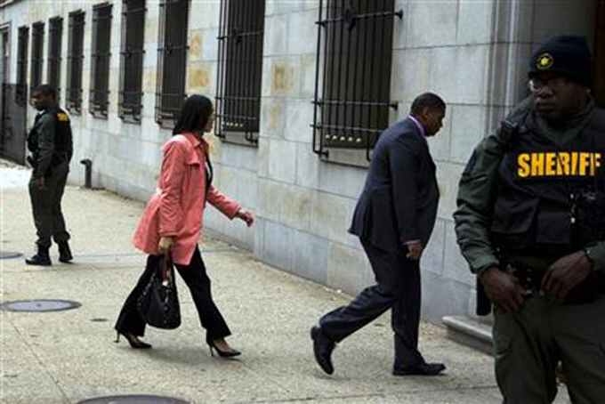 Baltimore State's Attorney Marilyn Mosby arrives to a courthouse before a jury continues deliberations on the case of William Porter, one of six Baltimore city police officers charged in connection to the death of Freddie Gray, Wednesday, Dec. 16, 2015, in Baltimore, Md. (AP Photo/Jose Luis Magana)