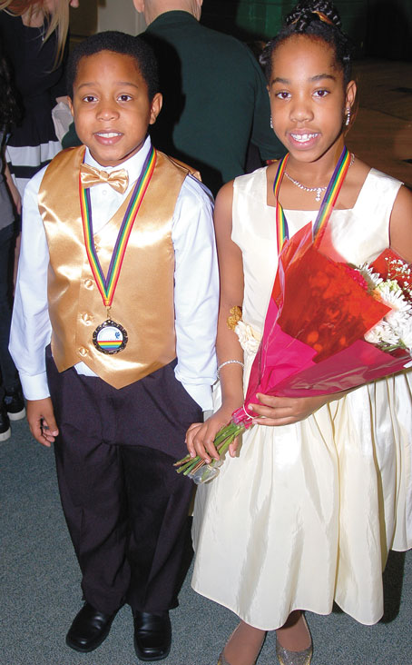 WINNERS—Pittsburgh Lincoln PreK-5 winners Khalil Robinson, left, and Carly Fair. 