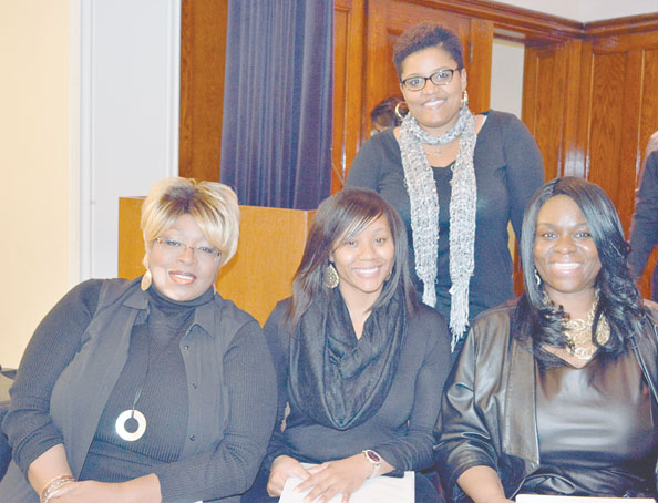 ACTRESSES AND NARRATOR—Cheryl Walker, Shenita Williams, Twanda Clark and Dominique Briggs (Photos by Debbie Norrell)