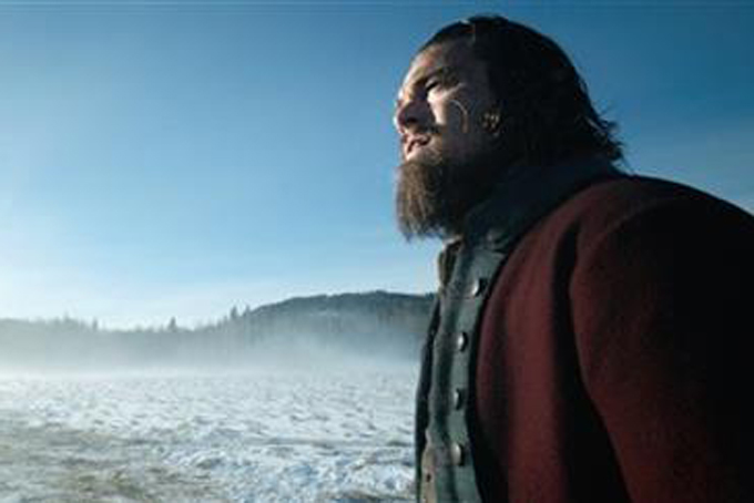 This photo provided by Twentieth Century Fox shows, Leonardo DiCaprio in a scene from the film, "The Revenant." (Twentieth Century Fox via AP)