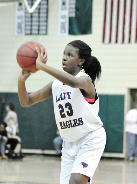 ALYA SLEDGE of Obama Academy was the high scorer for the Lady Eagles in the middle school championship game. 