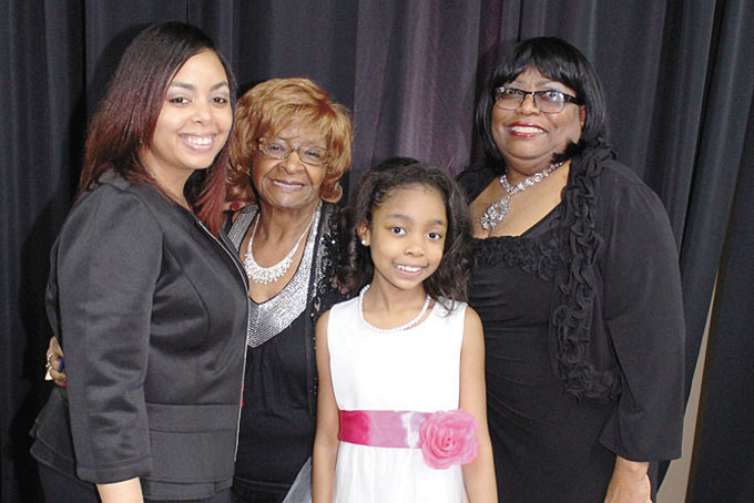 FOUR GENERATIONS—From left: Jessica Mcbroom, Dorothy Lee, Janyia McBroom and Cassandra Sloan.