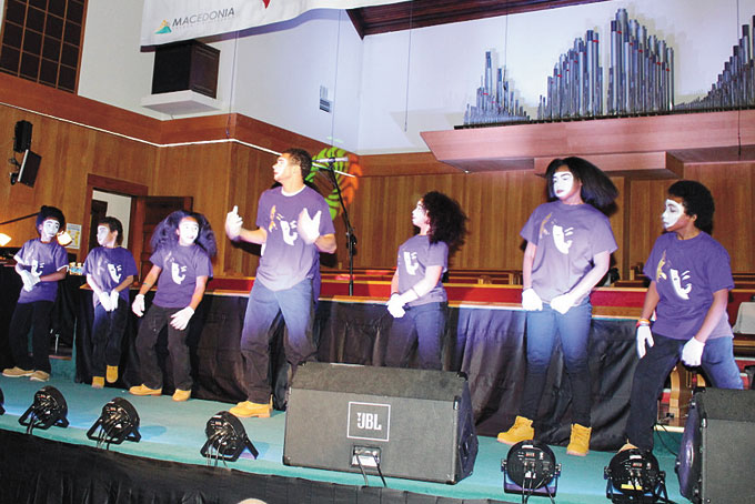 PRAISE THROUGH MIME—The Disciples of Mime performing a selection.