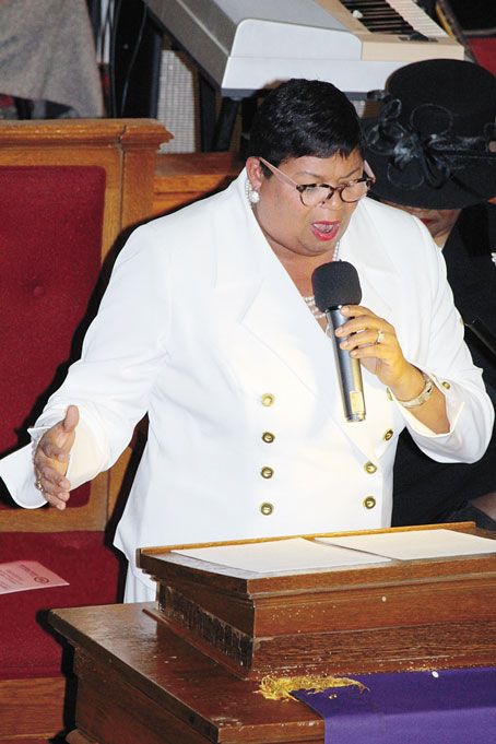 REV. B. DeNEICE WELCH, senior pastor of Bidwell Presbyterian Church, giving the keynote address, “The Economics of Love.” 