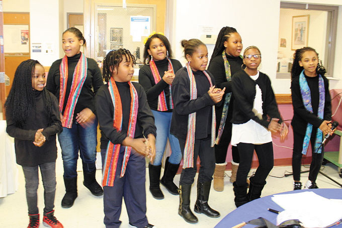 ENTERTAINMENT—The kids choir from the Lincoln school came to sing for the grandmothers.