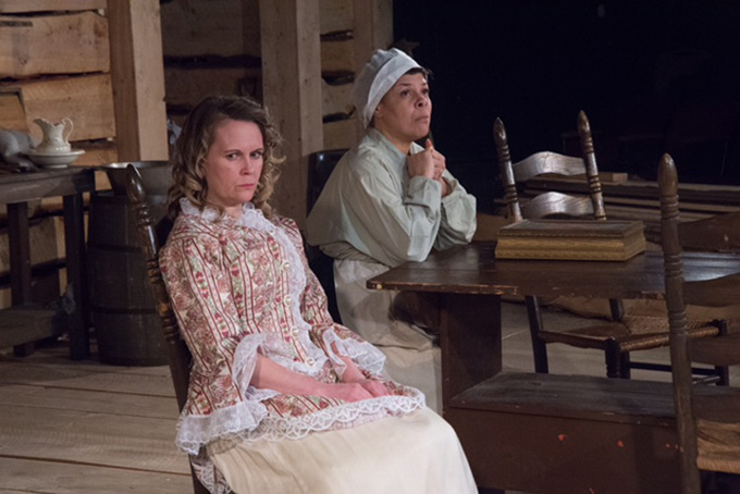 Miss Julie. L to R: Tami Dixon & Chrystal Bates. Photo courtesy Pittsburgh Playwrights Theatre