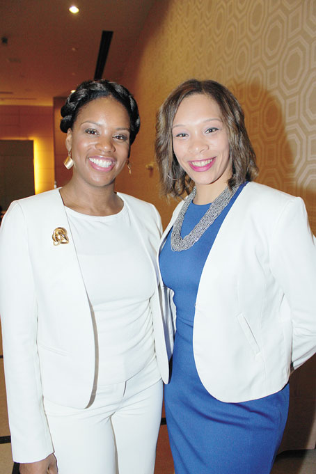 SISTERS IN-LAWS—Bridgette Bethea Patterson and Cheyenne Patterson enjoy the evening. 
