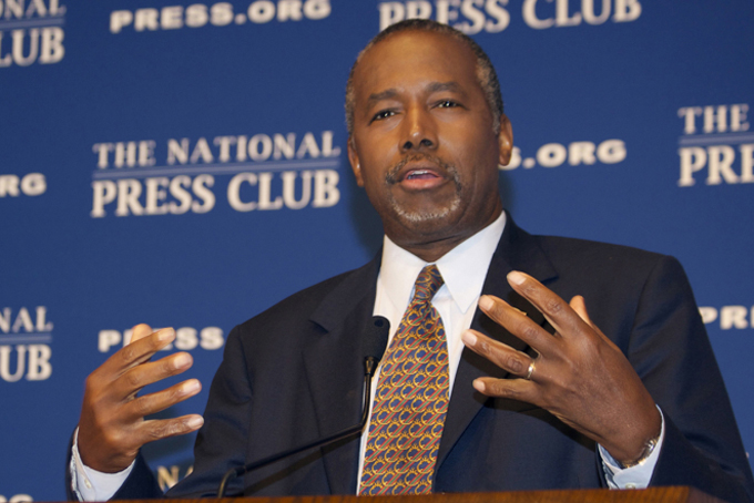 Ben Carson recently endorsed Republican frontrunner Donald Trump. This photo of Ben Carson was taken during a discussion on gun control and his new book at the National Press Club in Washington, D.C. in October 2015. (Nancy Shia/Washington Informer/NNPA)