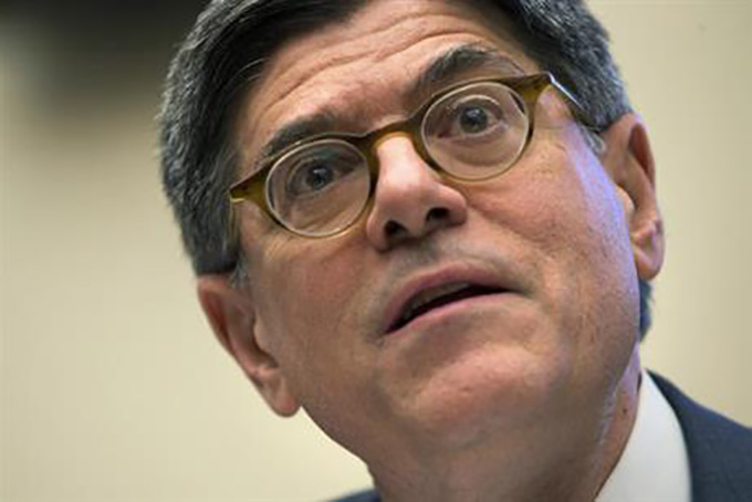 In a Tuesday, March 22, 2016, file photo, Treasury Secretary Jacob Lew testifies on Capitol Hill in Washington, before the House Financial Services Committee hearing on the international finance system. (AP Photo/Jacquelyn Martin, File)
