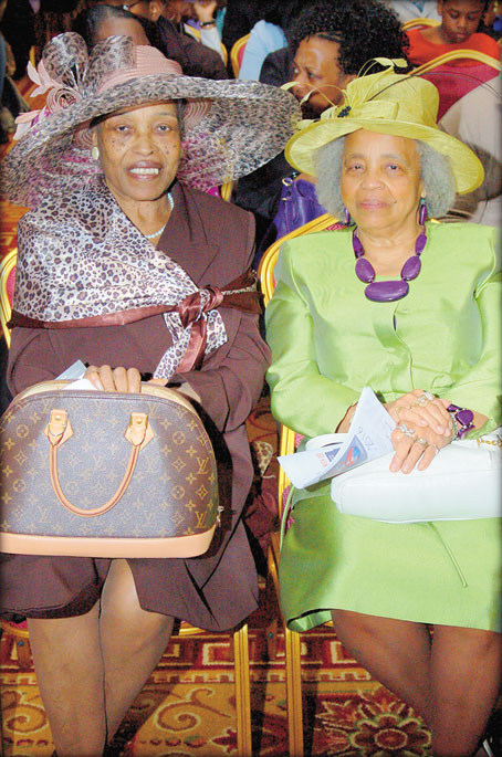 LOVELY BONNETS—Eva Emccasall & Kitty Maban.