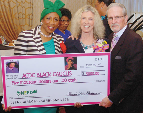 RAISING FUNDS FOR NEED—Brenda Tate, Nancy Patton-Mills and Mike Veon 