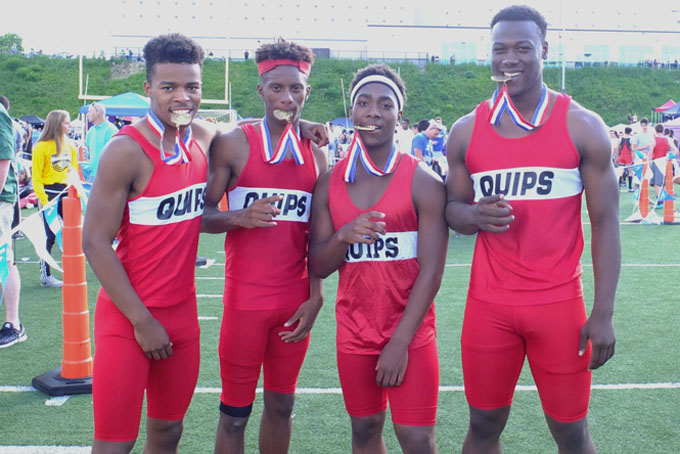 The Aliquippa boys won the AA 400 relay event