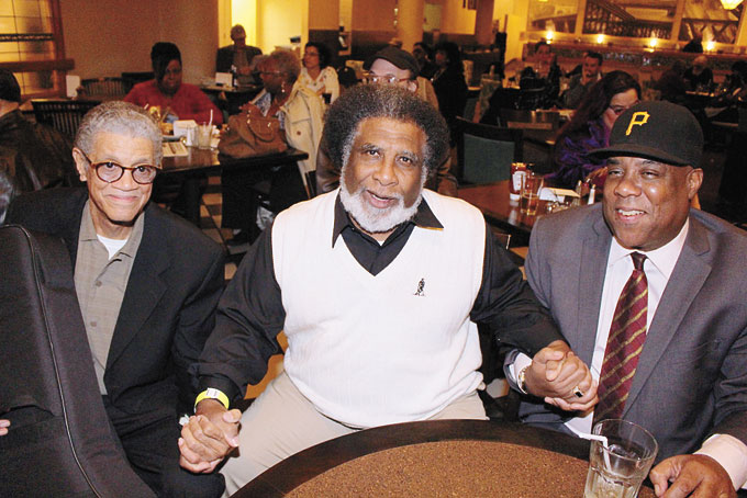 GUITAR LEGENDS—50-years of friendship and playing the guitar are from left: Jazz legends Kennard Roosevelt, Ronald Wingfield, and Eric Johnson. 