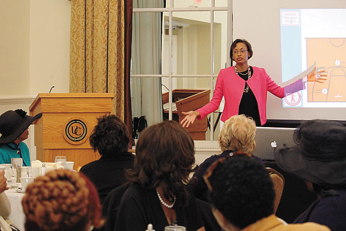 EDUCATING OUR GIRLS—Women and Girls from all over the city listen to Kezia Ellison speak.