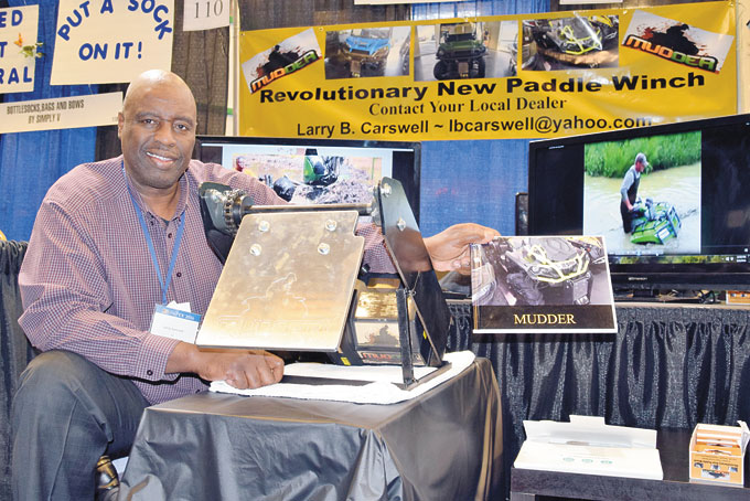 AND THE WINNER IS—First time INPEX Show participant, Larry B. Carswell from Savannah, Ga. Mudder invention wins 2016 International Grand Prix Award of a $7500 cash prize. 