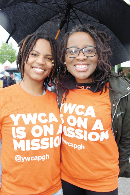 HELPING THE CAUSE—Shanon Williams from the North Side and Andrea Stanford from Friendship. 
