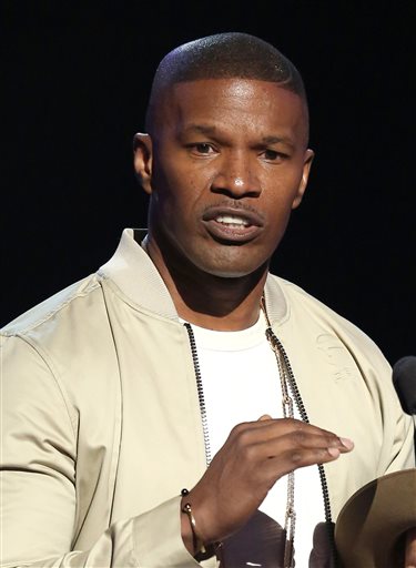 Jamie Foxx speaks at the BET Awards at the Microsoft Theater on Sunday, June 26, 2016, in Los Angeles. (Photo by Matt Sayles/Invision/AP)
