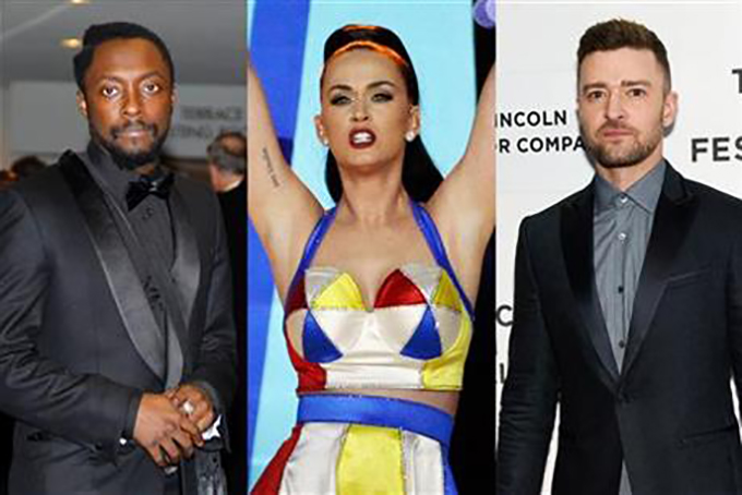TEEN HEARTTHROBS--This combination of 2011, 2015 and 2016 photos shows will.i.am, Katy Perry and Justin Timberlake. (AP Photo)