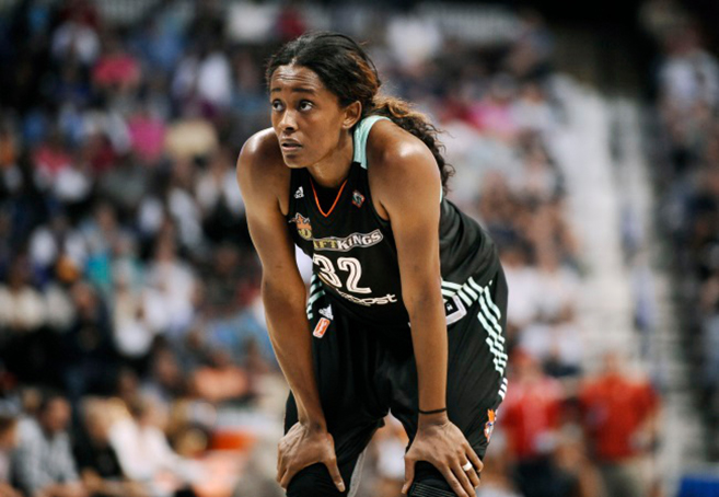 Swin Cash, a two-time national champion with UConn, announced she'll retire from the WNBA after this season in a post on "The Players' Tribune." (AP Photo/Jessica Hill)