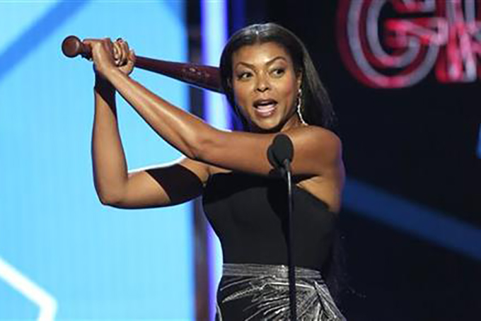 Taraji P. Henson presents the award for best group at the BET Awards at the Microsoft Theater on Sunday, June 26, 2016, in Los Angeles. (Photo by Matt Sayles/Invision/AP)