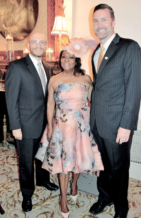 WITH FORMER DIRECTORS—Alan Trivilino, Peggy Harris and Chuck Adreon (photos Debbie Norrell)