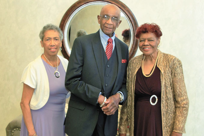 CHARTER MEMBERS—From left: Trustee  D. Arlene Harvey, Deacon Richard L. Harris and Superintendent Marva Mosby, Charter Members each honored for 67 plus years of service. (Photos by Jackie McDonald)