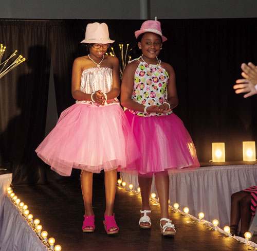 DECKED OUT IN PINK—The Divas in Pink Amira Arrington and McKenzie Morrison, cousins doing their thing.