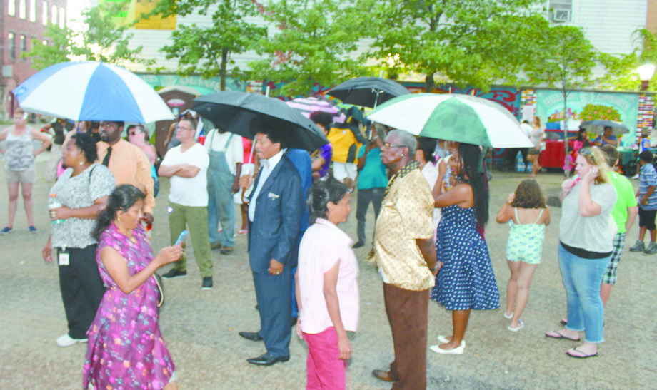 RAIN OR SHINE—Even in the rain people came out to support the cause.