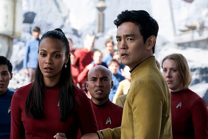 Zoe Saldana (left) and John Cho star in Star Trek Beyond. (Paramount Pictures)