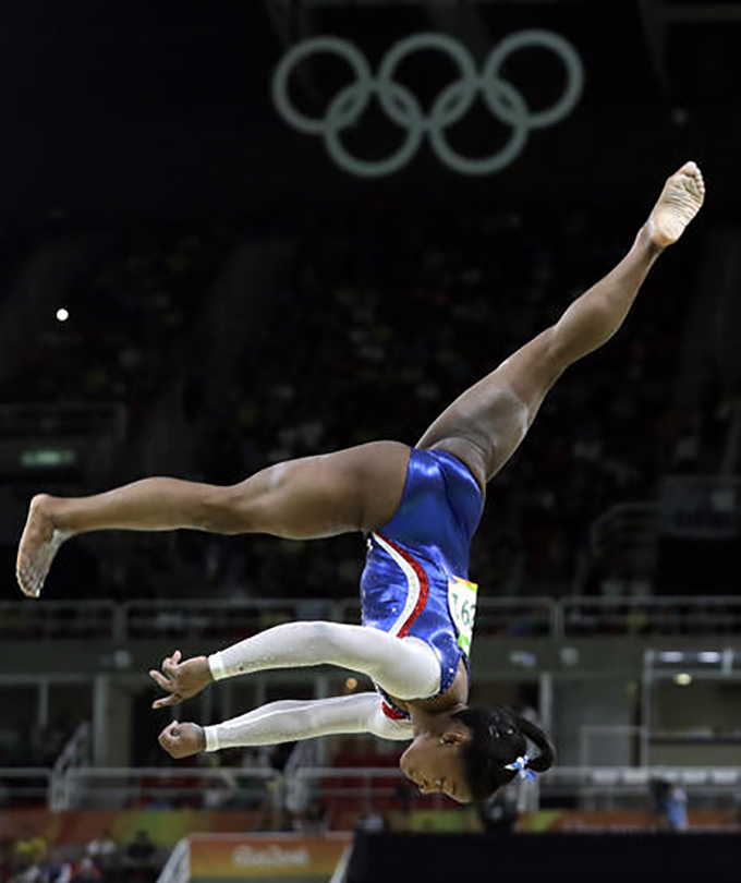 United States’ Simone Biles performs on the balance beam during the artistic gymnastics women’s individual all-around final at the 2016 Summer Olympics in Rio de Janeiro, Brazil, Thursday, Aug. 11, 2016. (AP Photo/Rebecca Blackwell)
