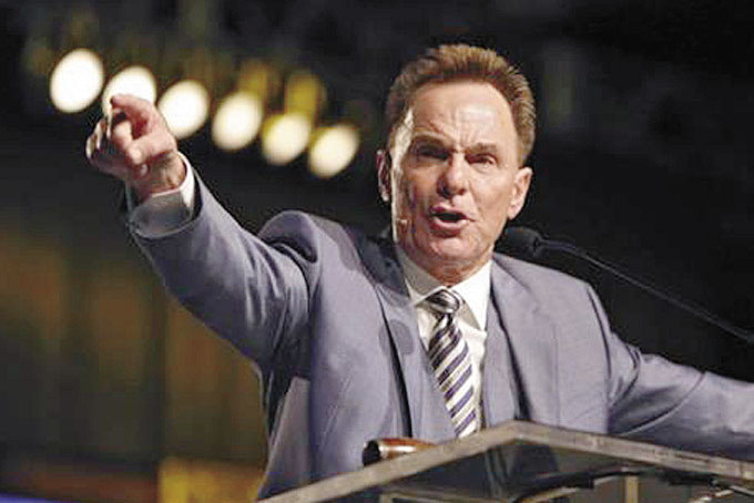 PASTOR RONNIE FLOYD president of the Southern Baptist Convention, speaks in Columbus, Ohio. (Eric Albrecht/The Columbus Dispatch via AP)