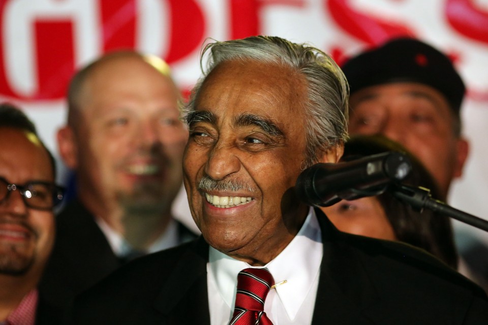 STEPPING DOWN--Charles Rangel speaks after winning the Democratic primary in New York’s 15th district in June 2012. (Photo by Spencer Platt/Getty Images/File)