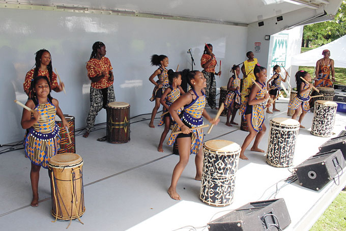 YOUTH ENTERTAINMENT—African dance group and drummers, Balafon, were one of many gropus to entertain attendees.